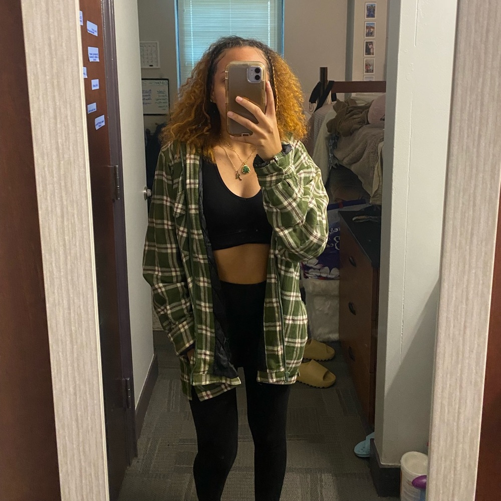 Oversized puffer flannel